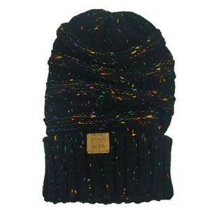 *SOLD* Confetti Beanie Black